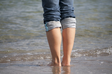 girl standing in water