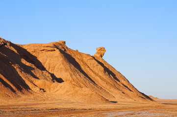 Mountain "Head of camel" in Sahara desert, Ong Jemel, Tunisia