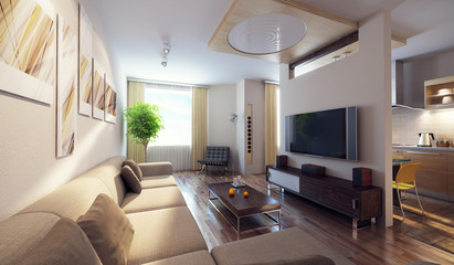 modern interior 3d