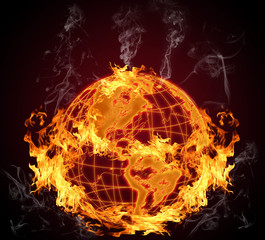 Fototapeta premium globe fire