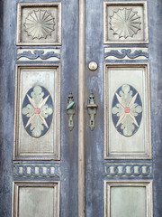 Old decorative beautiful wooden door