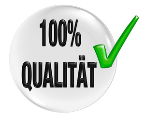 Button 100 % Qualität rund