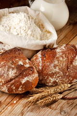 fresh bread on the table