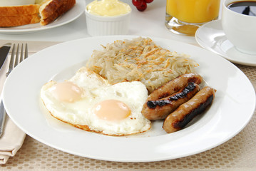 Sausage and eggs