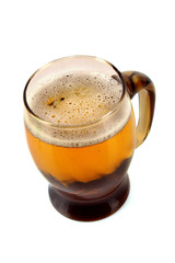 Mug of beer isolated on white