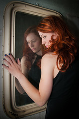 Mädchen, Frau, Girl, Liebe, Traurigkeit, Spiegel