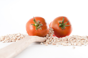 Grain and tomatoes