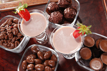 Chocolate cream liquor and assorted cocoa treats