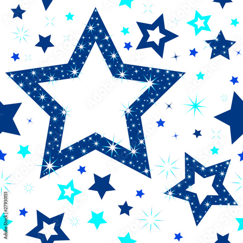 "Sterne, Muster, endlos, Vektorgrafik, Illustration, weiß-blau