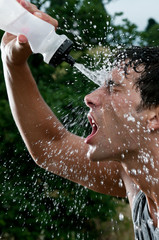 Athlete refreshment with water
