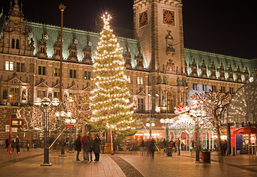 Hamburg, Tannenbaum auf Rathausmarkt