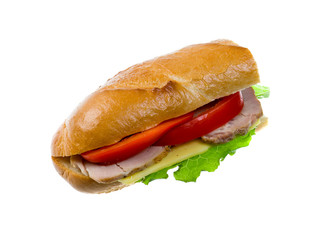 sandwiches with vegetable and ham