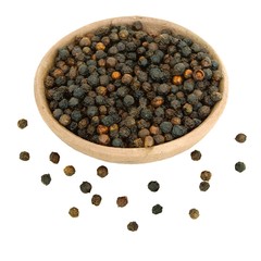 Black Peppercorns in a handmade clay bowl