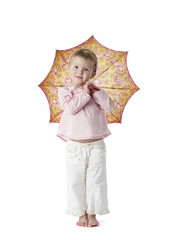 Little girl holding an umbrella