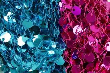 Sequins fabric pink blue pattern fashion texture