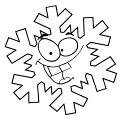 Outline Cartoon Snowflake