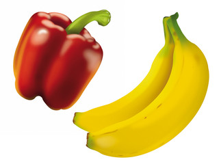 Paprika and Banana Illustration