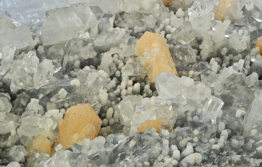 Apophyllite and quartz crystals. Infinite depth of focus.