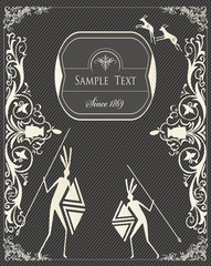 Ancient African symbols vector background