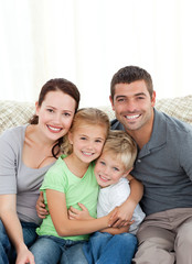 Obraz premium Portrait of a happy family at home