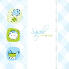 Baby arrival card with copy space