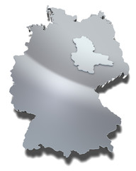 Obraz premium sachsen-anhalt map region 3d