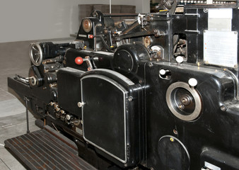 Old print finishing machine in printshop