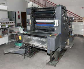 Old offset printing press