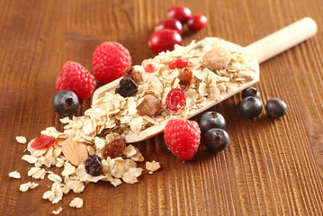 Fruit Muesli on a Shovel