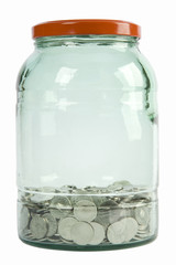 glass jar filled with coins
