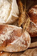 fresh bread on the table