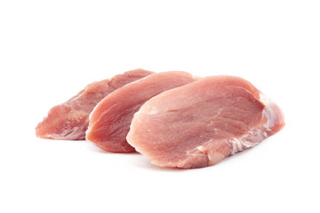 Raw pork isolated on white