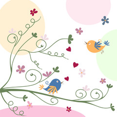 greeting card with birds