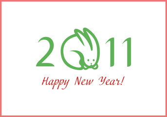 Christmas card with a rabbit