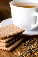 cup of tea and fresh cookies