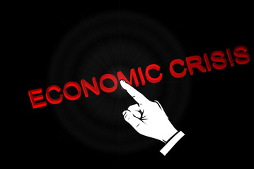 economic crisis button, vector