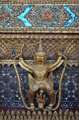 Ornate Temple Features in Bangkok