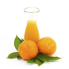 orange juice and some fresh fruits