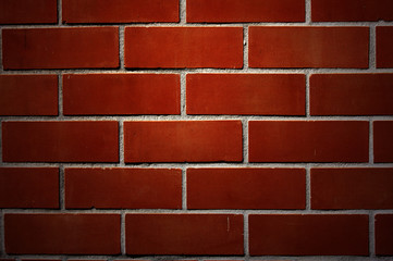 Red brick wall.