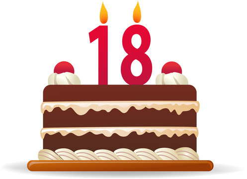 18 years birthday cake