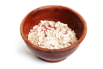 Wooden plate with flakes