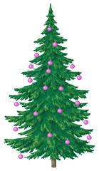 Christmas tree with glass balls