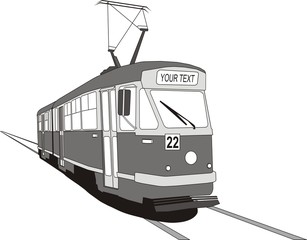 An old tram (B&W)