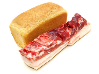 bread and the big piece of meat