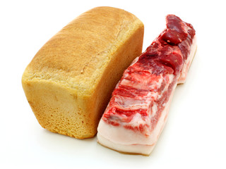 bread and the big piece of meat