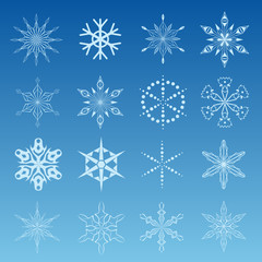 Fototapeta na wymiar vector illustration of snowflake icon set for your design