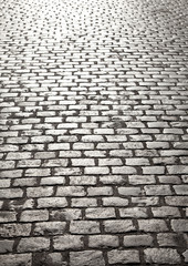 Cobblestone background with diminishing perspective