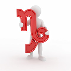 Capricorn. Man with astrological symbol