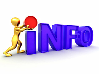 Men with text info on white isolated background