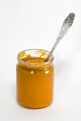 Glass jar with vegetable caviar